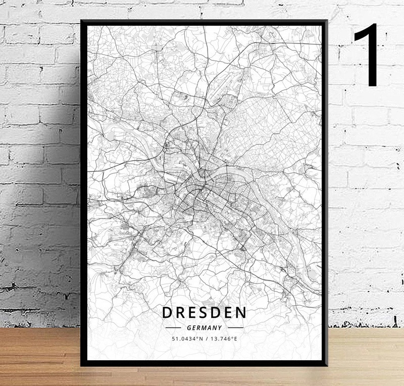 Modern Germany City Map Poster Canvas Print Painting - Image 3