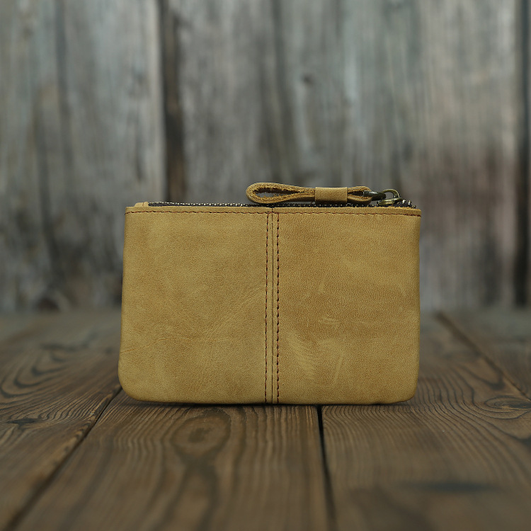 Men's Retro Crazy Horse Leather Coin Purse - Image 9