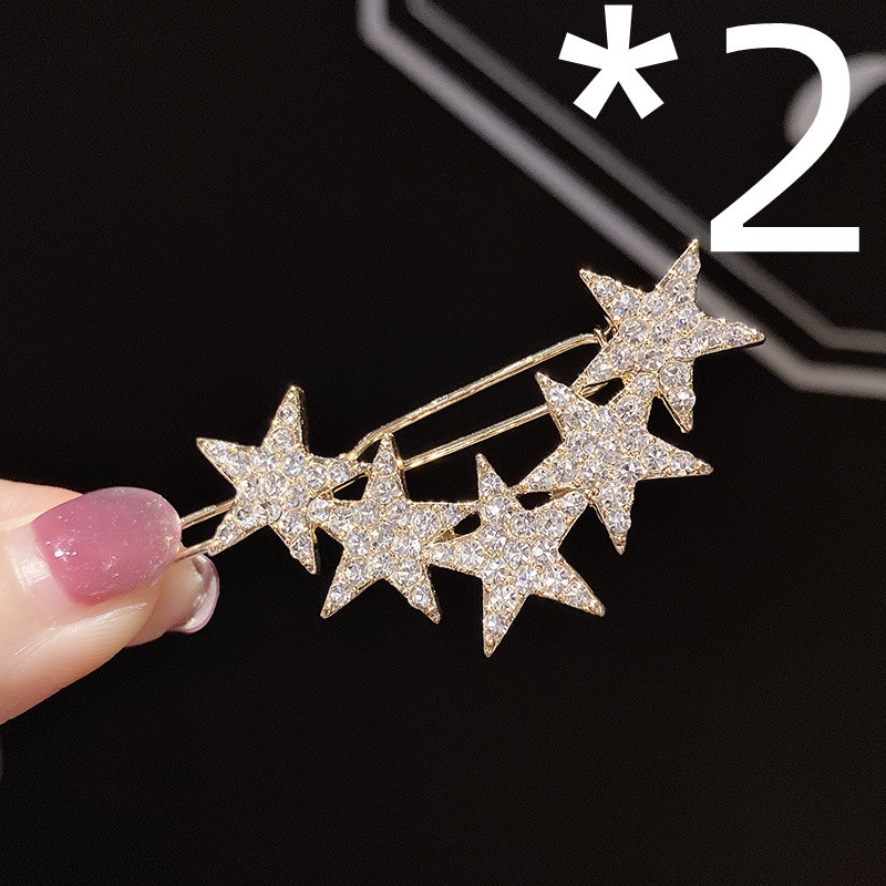 Five-pointed star rhinestone hair clip Liu Haibin clip - Image 4