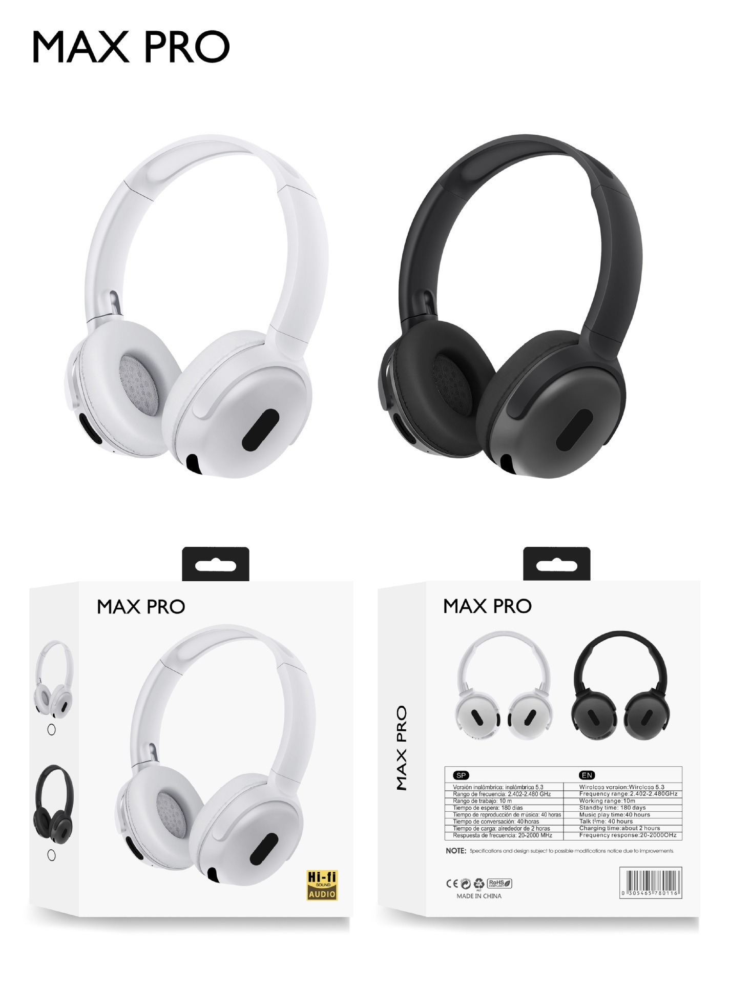 Foldable Wireless Headphones Bluetooth Sports Earphones Hifi Stereo Noise Cancelling Headphones With Mic Over Ear Gamer Headsets - Image 6