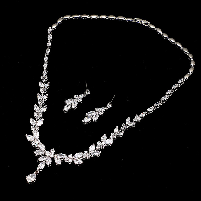 Simple White Bride Zircon Set Women - Image 3