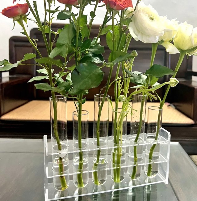 Test Tube Clear Glass Vase For Plant Bottle Flower Pot Hydroponic Container Decor Wedding Party Floral Hinged Flower Vases Home Decor - Image 8