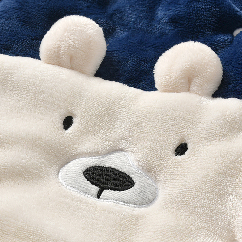Bear embroidered hooded romper - Image 4
