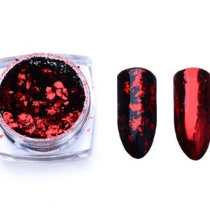 Aluminio Nail Flakes Lentejuelas Polvos De Maquillaje Espejo Mgico Glitters Oro Plata Rojo Colores Irregular Pigmento Nail Decoracion