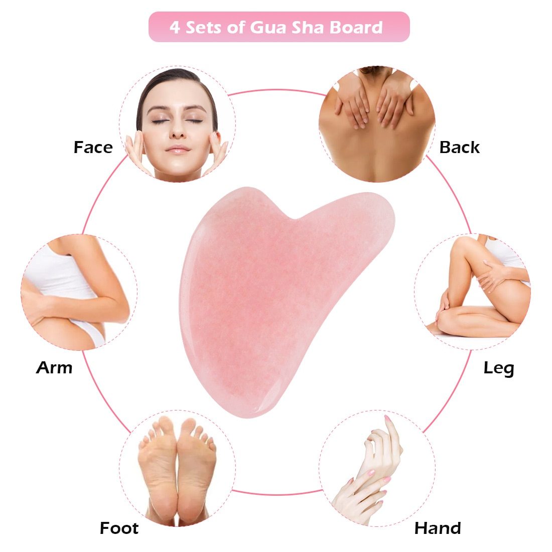 Whole Massage Gua Sha Tools Natural Rose Quartz Massage Stone - Image 10