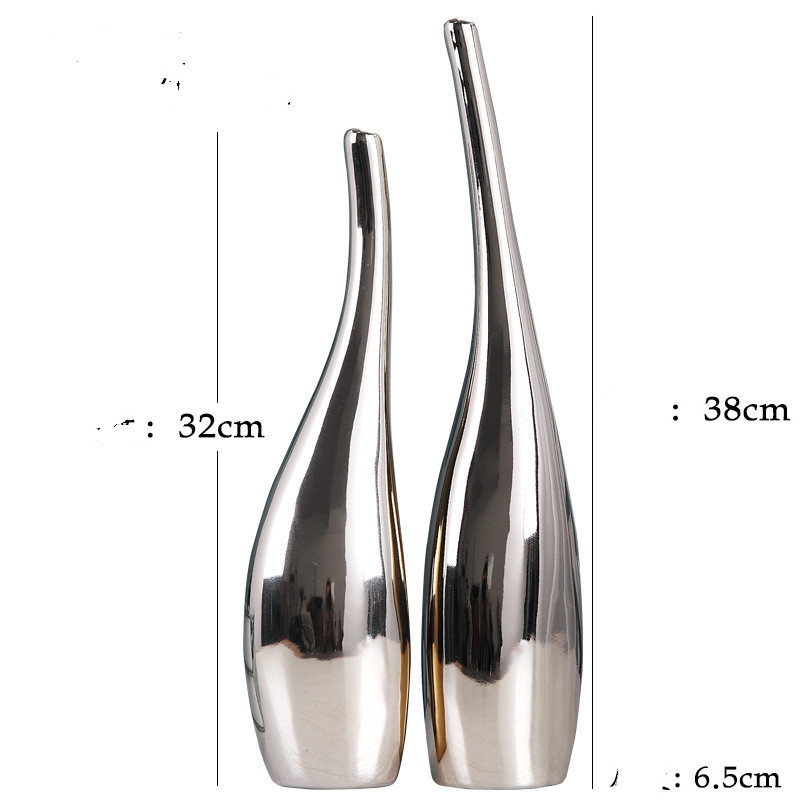 Nordic Gold Plating Ceramic Vases Model Room Home Decor - Image 4