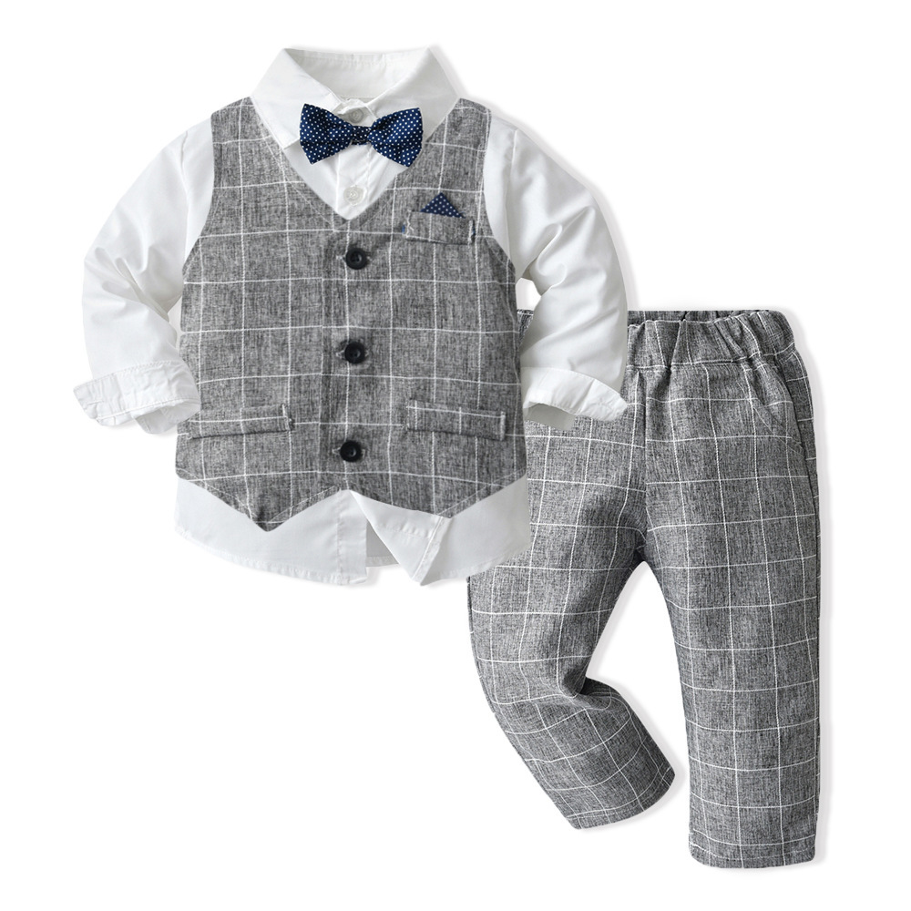Boys Autumn Clothing Children's Suit Three-piece Set - Image 10