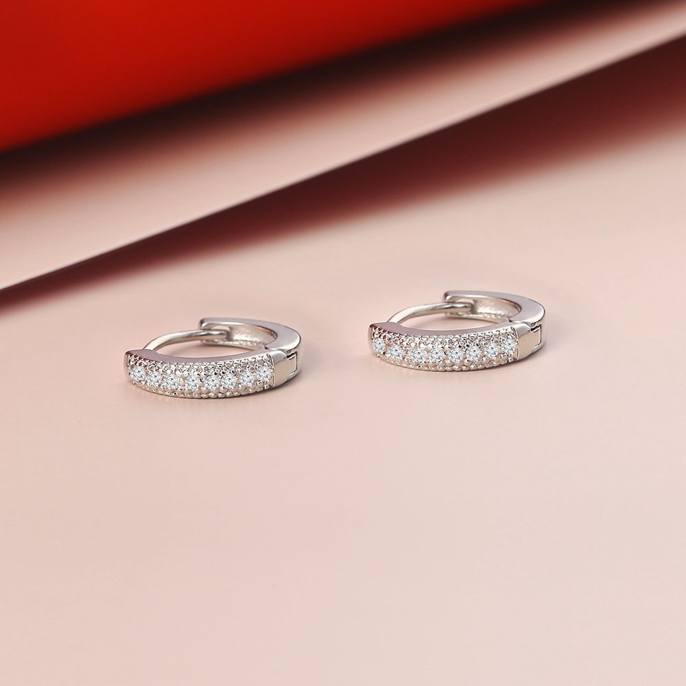 Vintage Earrings 3A Zircon White Gold Plated - Image 2