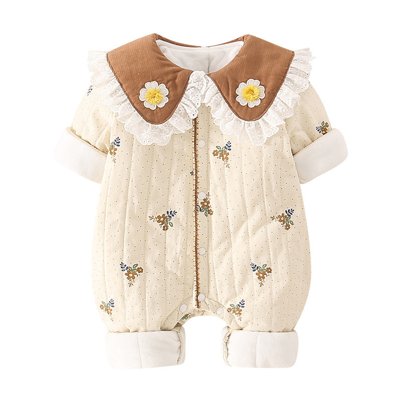 Winter Little Floral Baby Jumpsuits - Image 2
