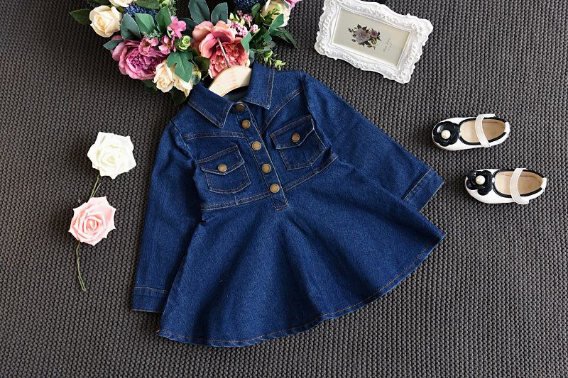 Denim Dress For Middle And Small Girls - Image 6