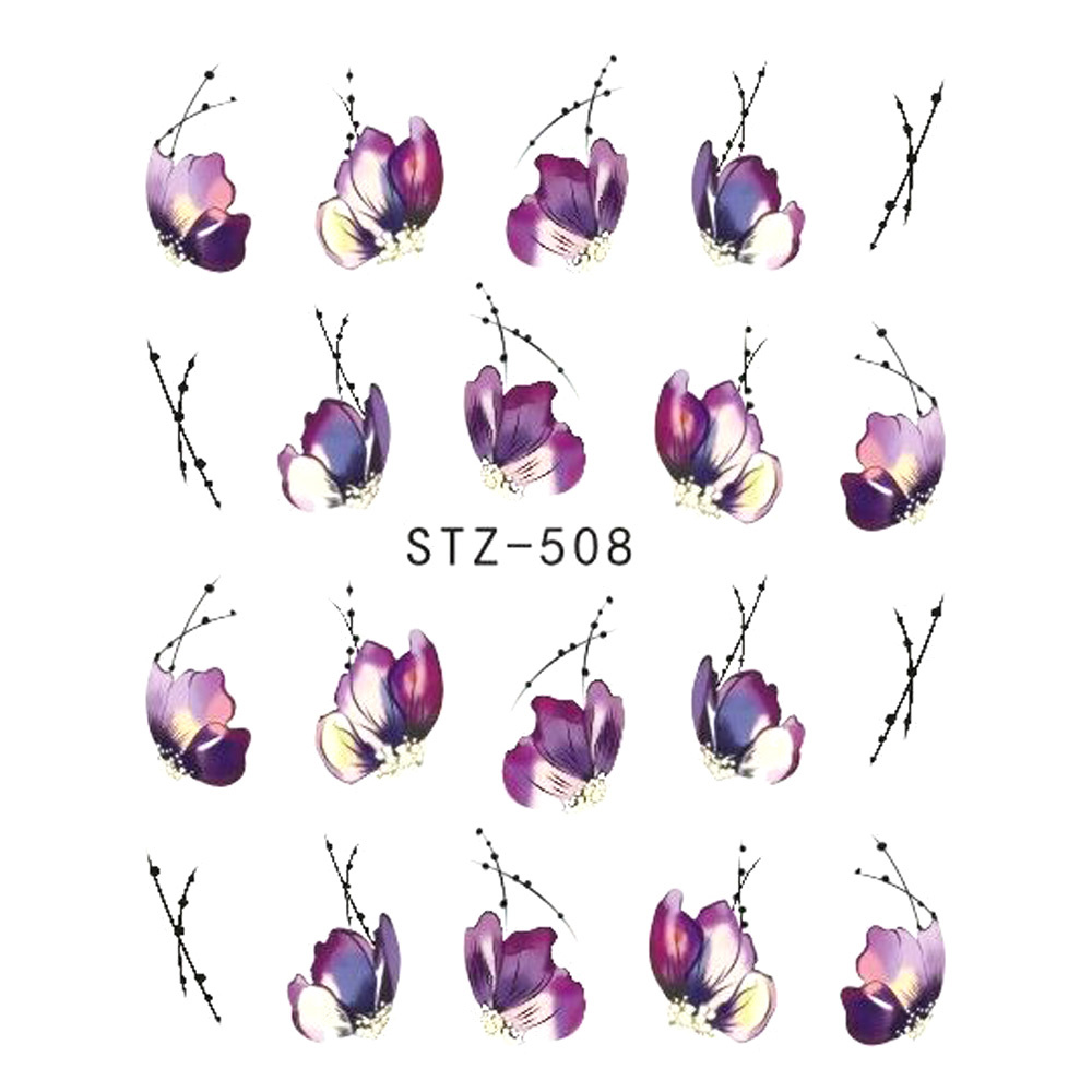 1pcs Nail Sticker Butterfly Flower Water Transfer Decal Sliders for Nail Art Decoration Tattoo Manicure Wraps Tools Tip JISTZ508 - Image 4