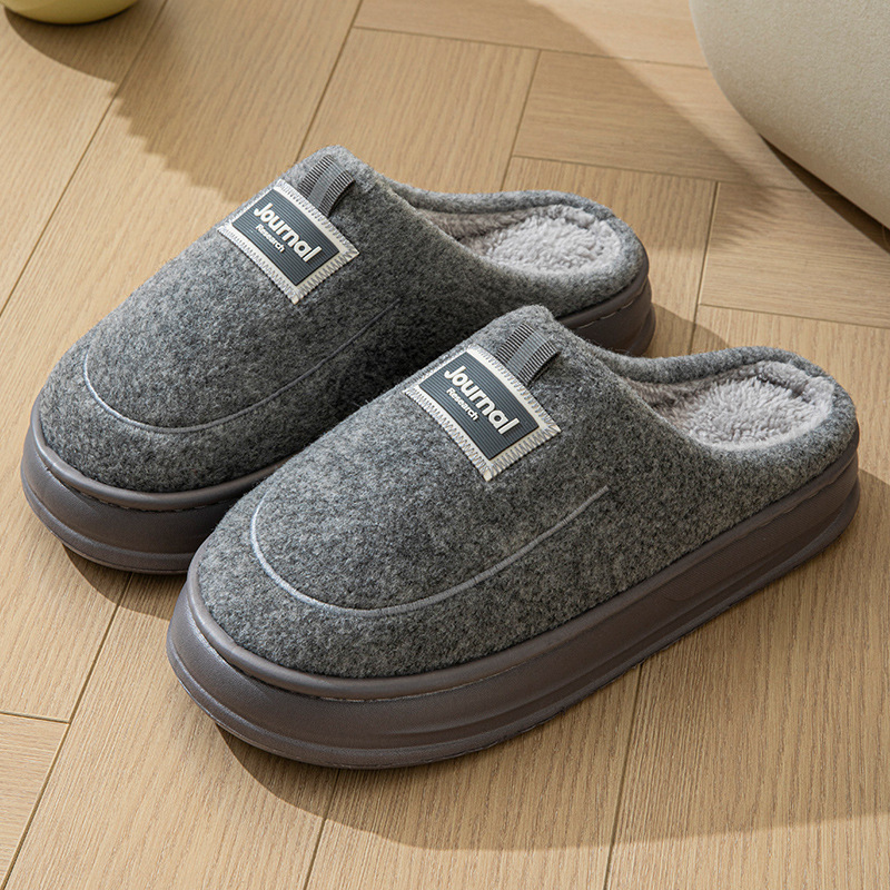 Men's Warm Thickened Bottom Plus Size Cotton Slippers - Image 3