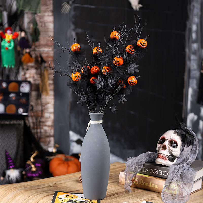 Halloween Decorations Black Horror Pumpkin Twig Cutting Bouquet - Image 3