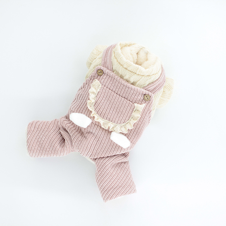 Corduroy Strip Strap Four-legged VIP Dog Clothes - Image 5