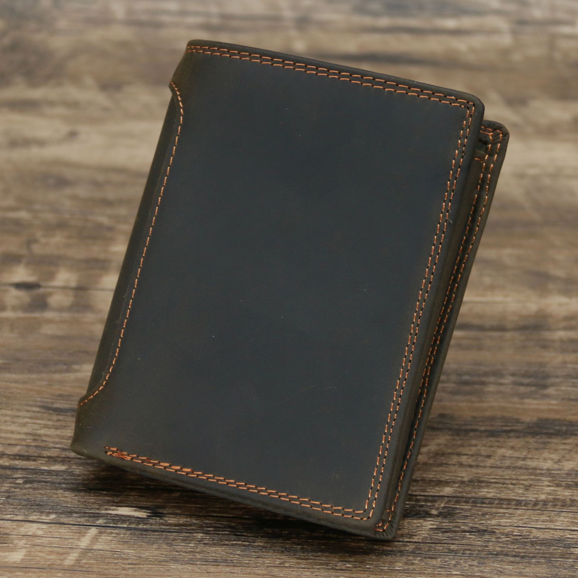 Men's Genuine Leather Retro Vertical Wallet - Image 8