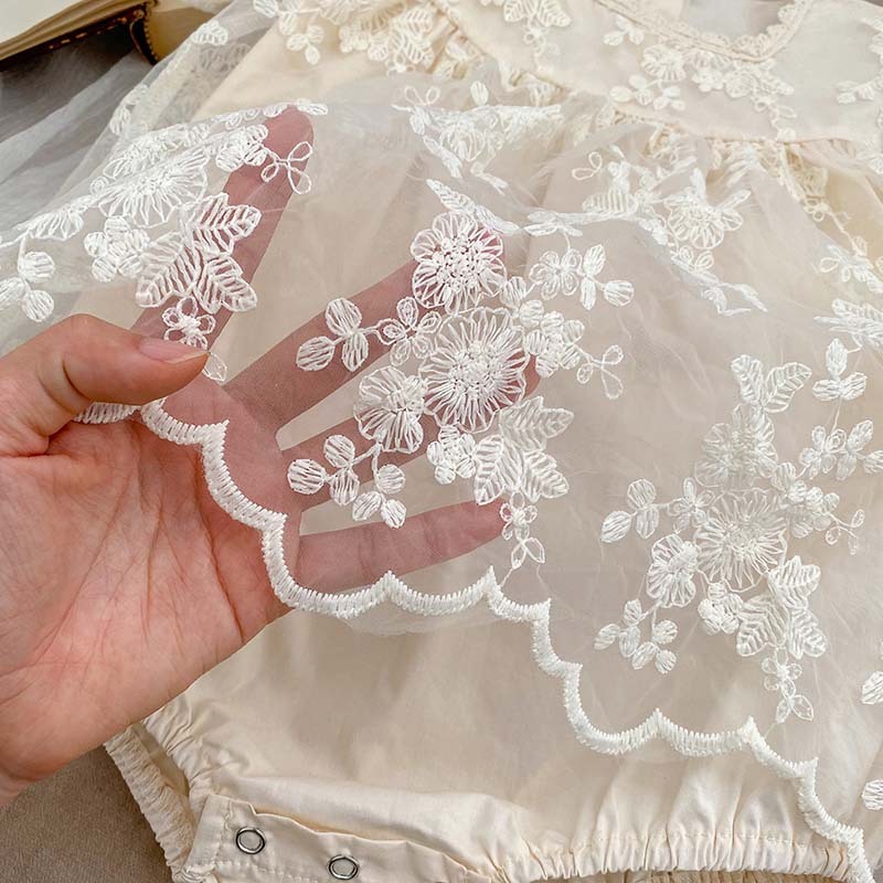 Baby Girls Romper Mesh Embroidered Jumpsuit - Image 8