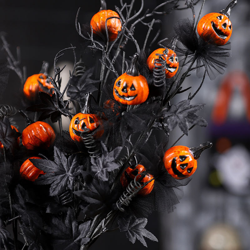 Halloween Decorations Black Horror Pumpkin Twig Cutting Bouquet - Image 2