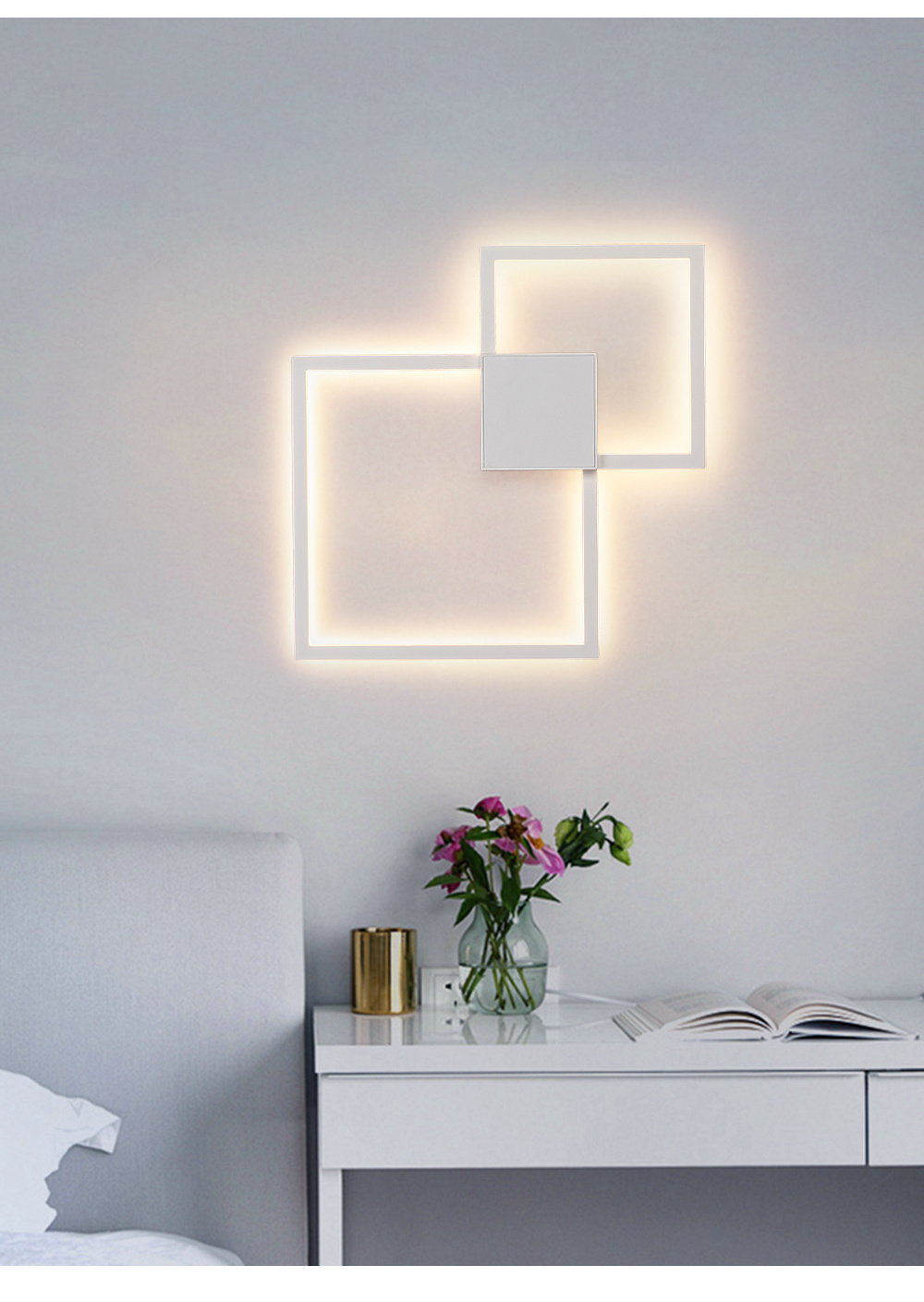 Simple geometric line LED shape wall light - Image 10