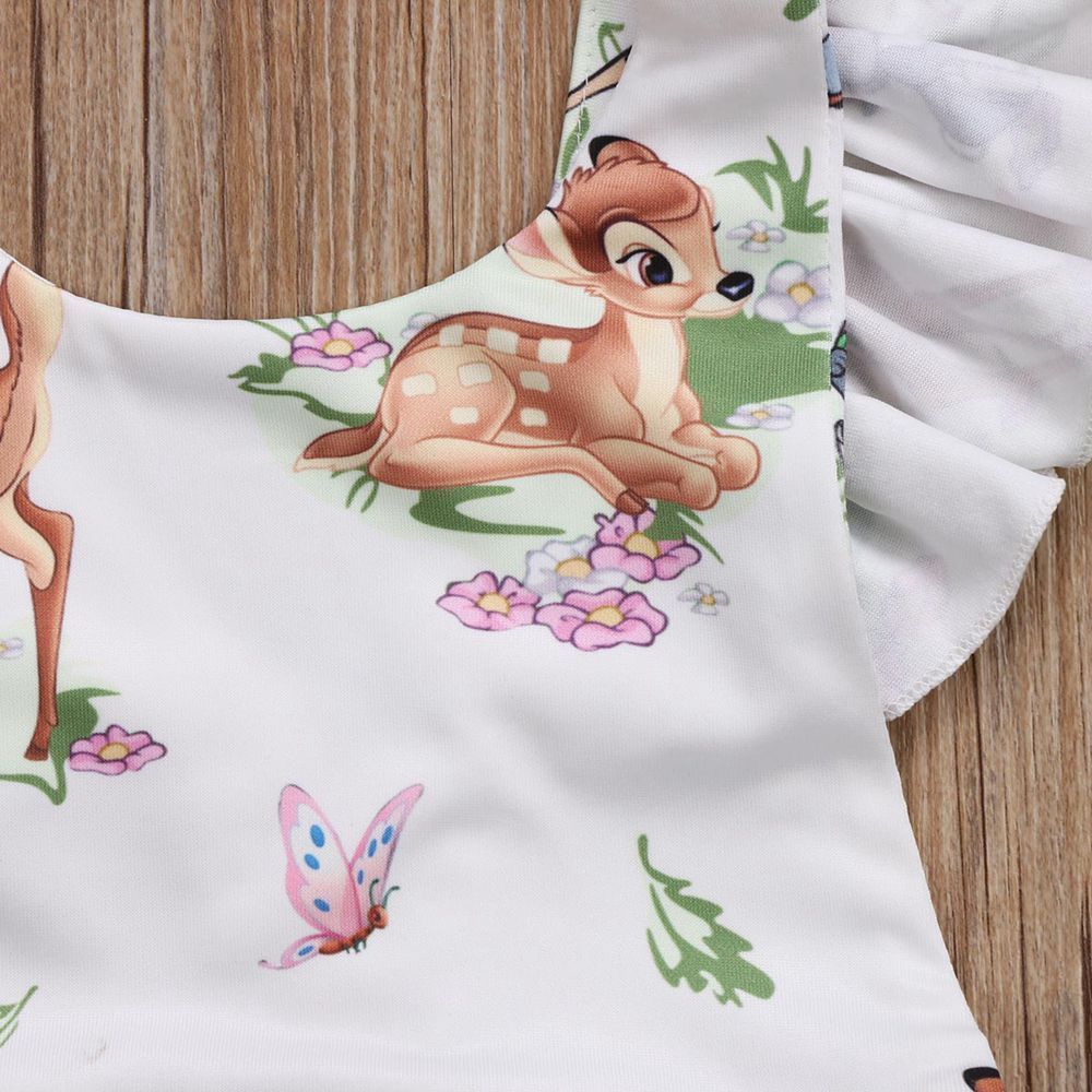 Foreign trade summer infant girl cartoon deer ha suit bow headwear two-piece - Image 2