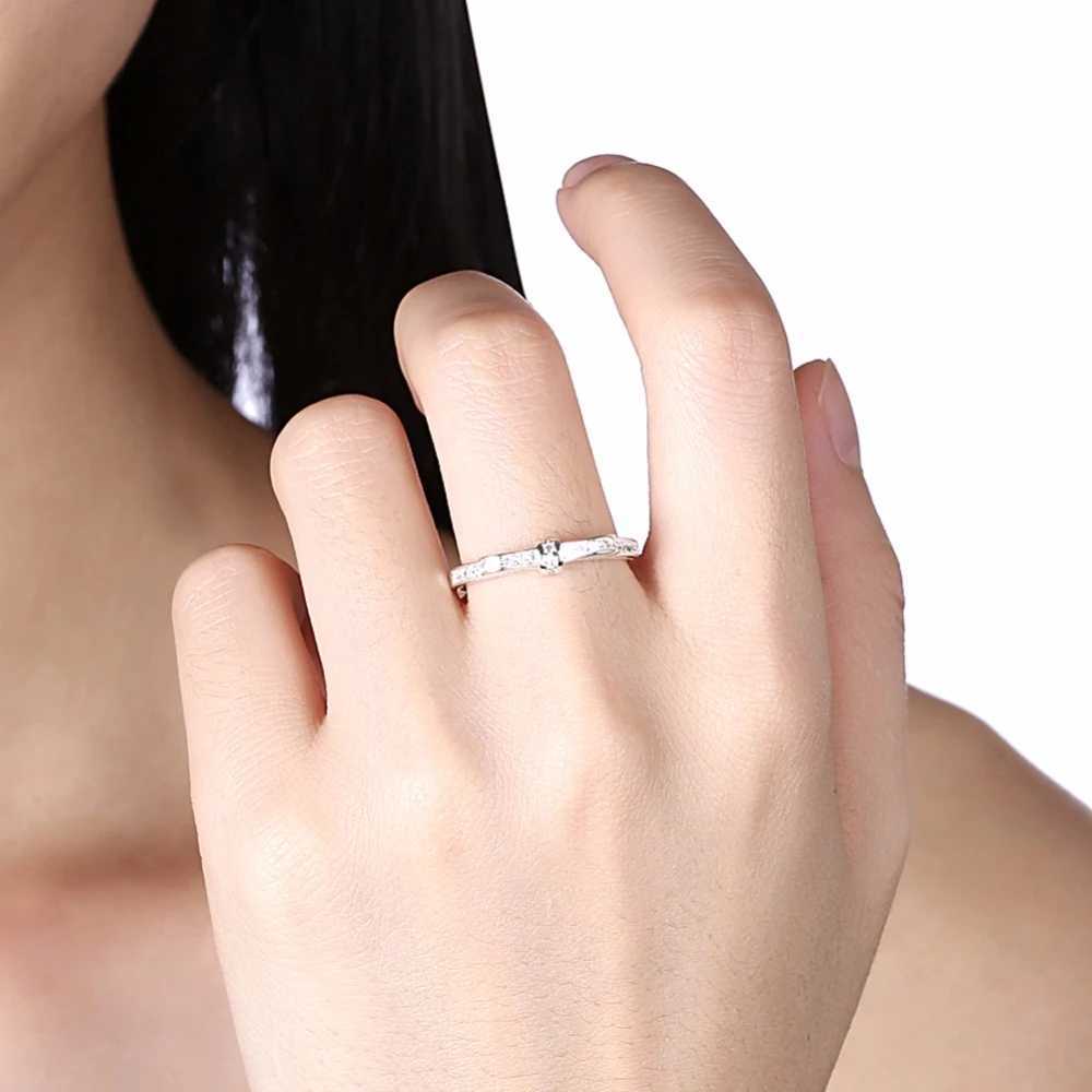 925 Sterling Silver Simple Bowknot Crystal Rings For Women - Image 3