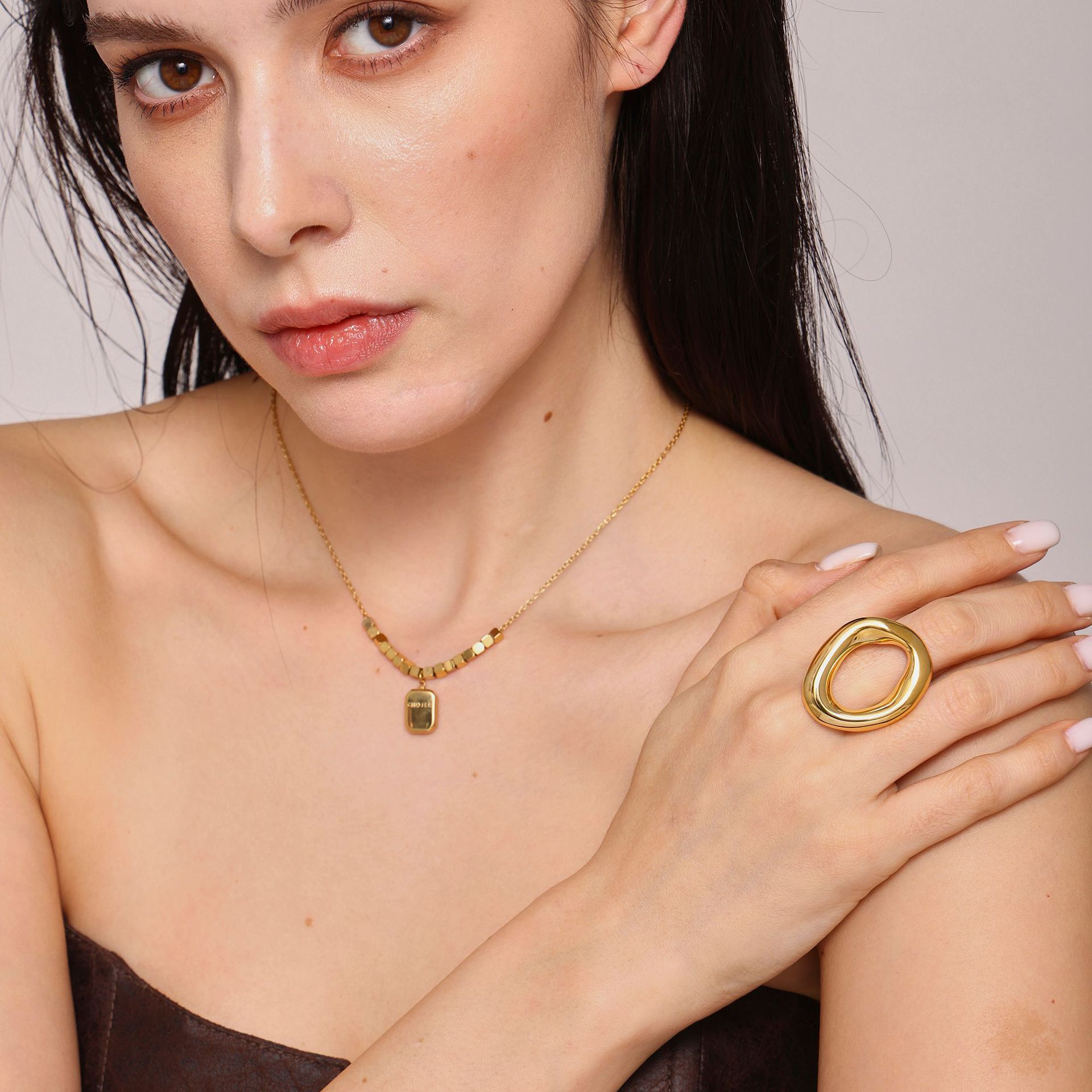 Titanium Steel Minimalist Irregular Fashion All-Match Ring - Image 5