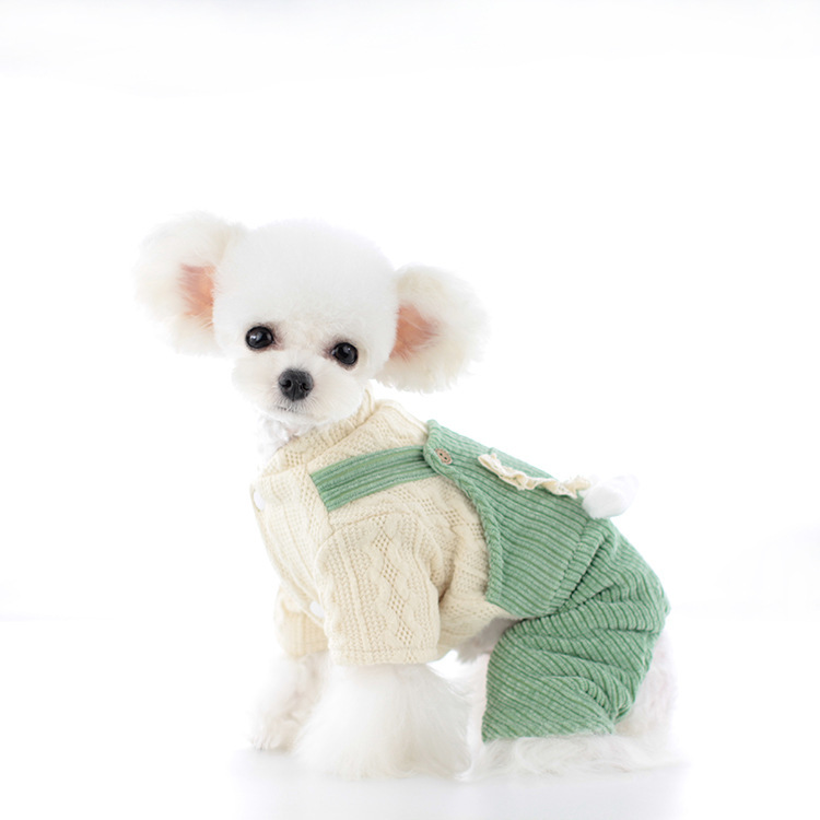 Corduroy Strip Strap Four-legged VIP Dog Clothes - Image 2