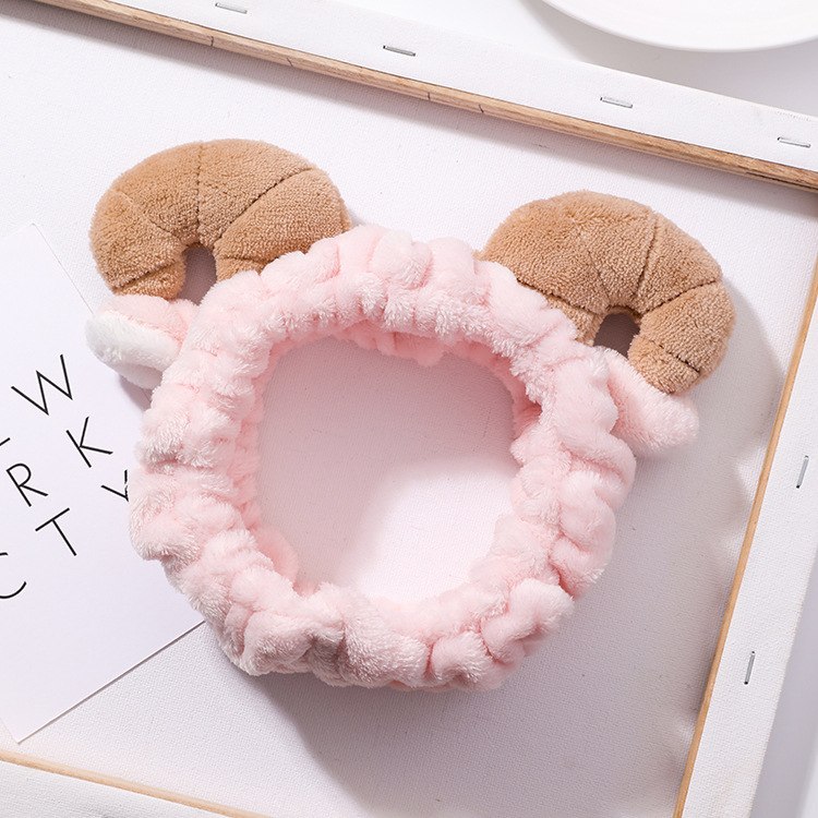 Soft Horns Hair Band Cute Female Face Makeup Cleansing Hair Accessories Plush Headband - Image 2