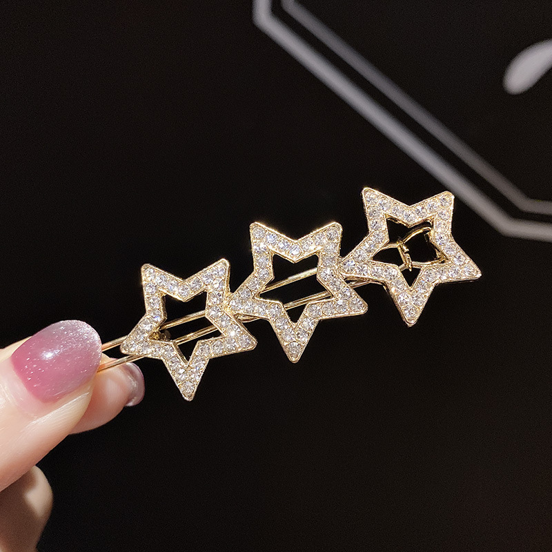 Five-pointed star rhinestone hair clip Liu Haibin clip - Image 9