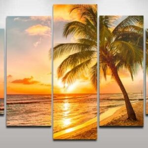 Diamond Painting - Multi-Bild Sonnenuntergang Am Strand