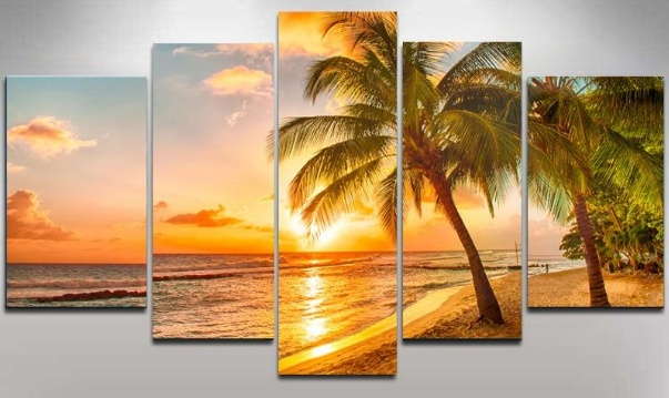 Diamond Painting - Multi-Bild Sonnenuntergang Am Strand