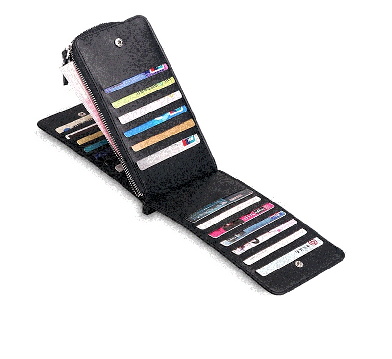 Large Capacity Men And Women Couple Card Holder Long Bank Card Credit Card Holder Multiple Card Slots Zipper Wallet - Image 8