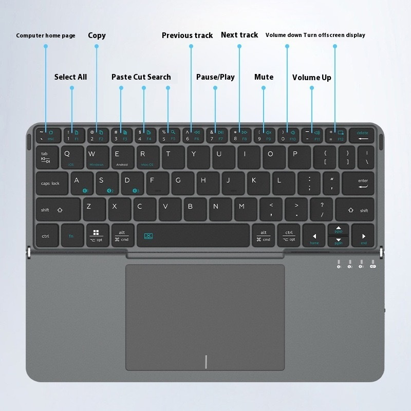 Wireless Bluetooth Folding Keyboard Phablet With Keyboard - Image 7