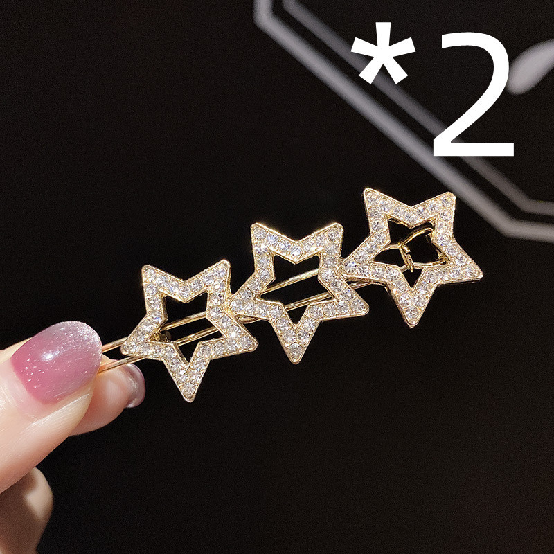 Five-pointed star rhinestone hair clip Liu Haibin clip - Image 7