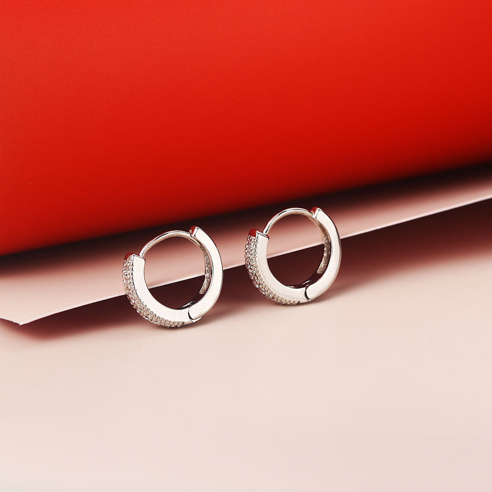 Vintage Earrings 3A Zircon White Gold Plated - Image 5