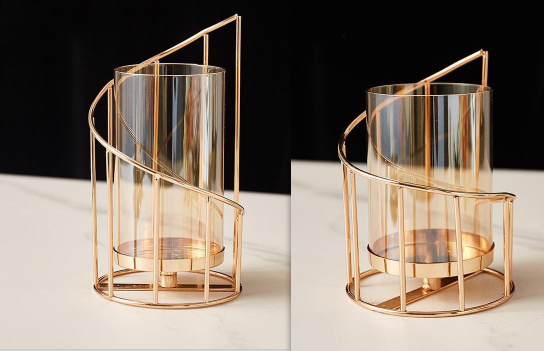 Nordic Romantic Candle Holder Ornaments Wrought Iron Candle Decoration Vase Ornaments - Image 3