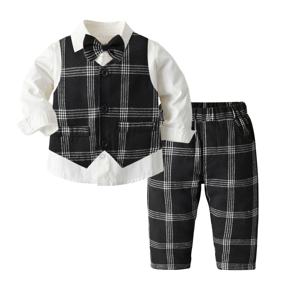 Boys Autumn Clothing Children's Suit Three-piece Set - Image 7