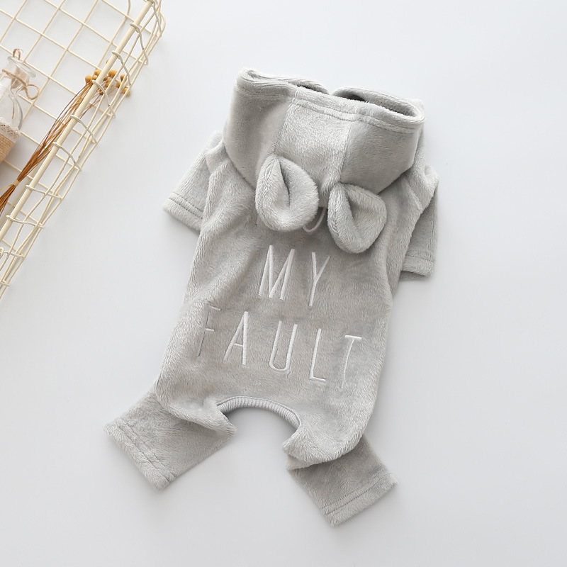 Pet Milk Dog Solid Color Embroidered Jumpsuit - Image 2