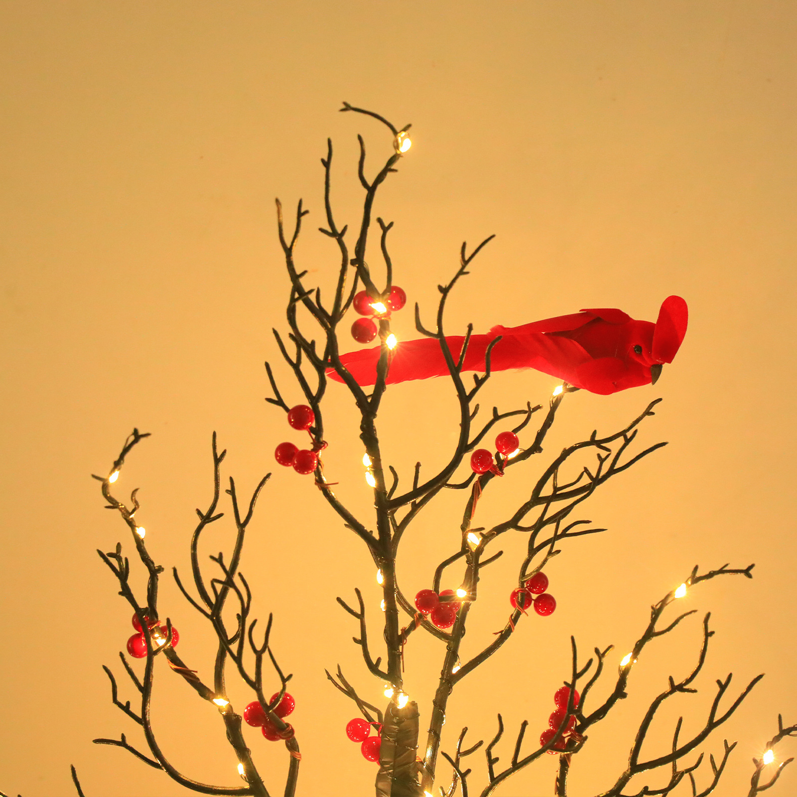 Luminous Red Bird Winding Tree Lamp Decorative Atmosphere Holiday Lamp - Image 2