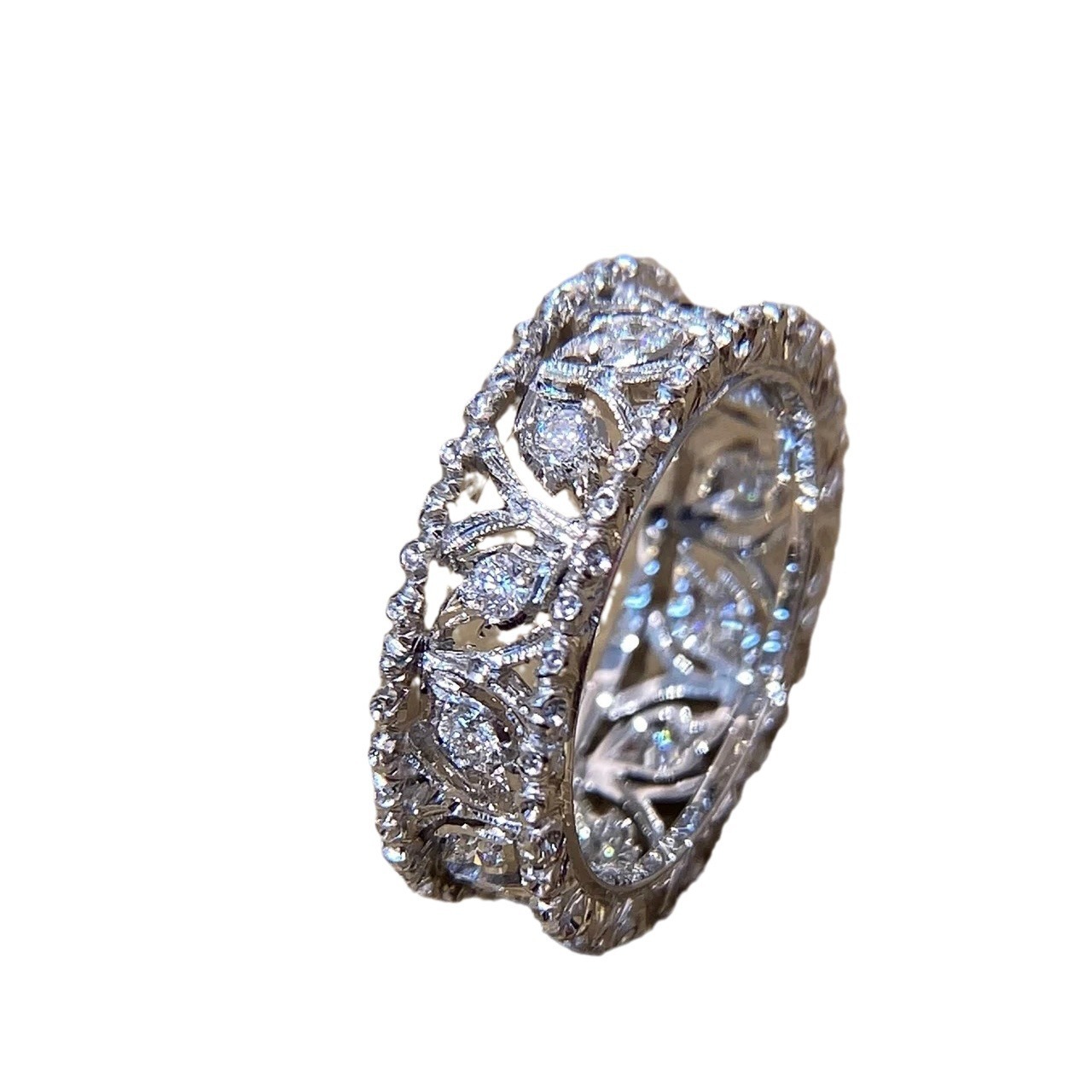 Carved Leaves Hollow Ring Open Adjustable Ring - Image 2