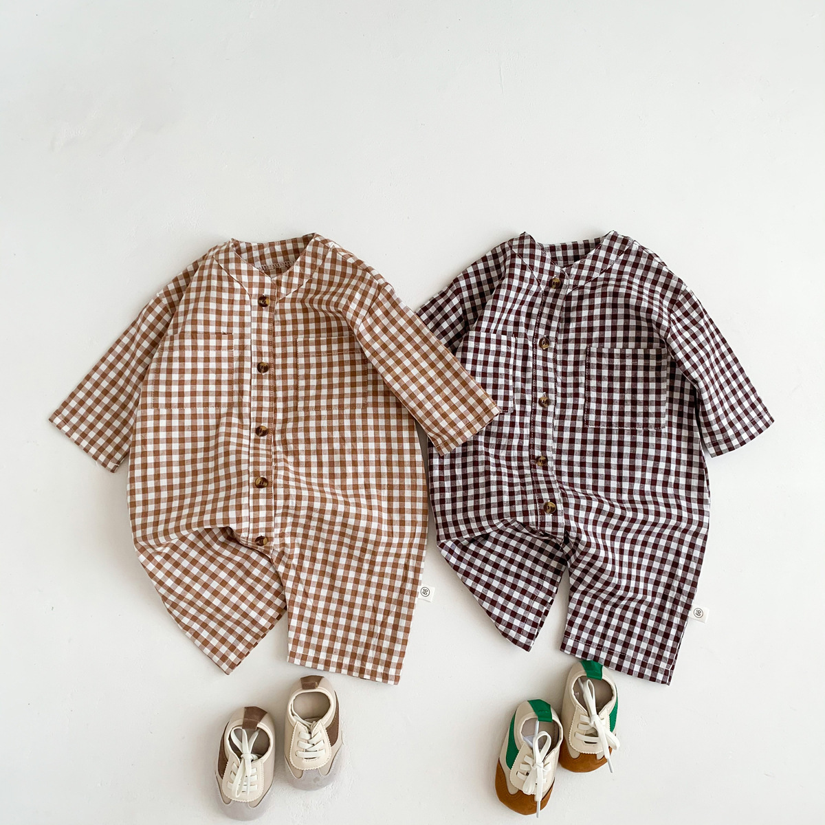 Baby Jumpsuit Spring Autumn Baby Boy Newborn Long Sleeve Baby Girl Clothes Toddler Plaid CardiganClothing - Image 5