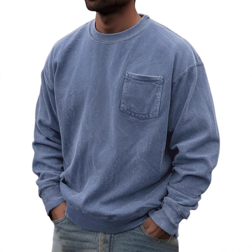 Men's Pullover Round Neck Long Sleeves Sweater - Image 2