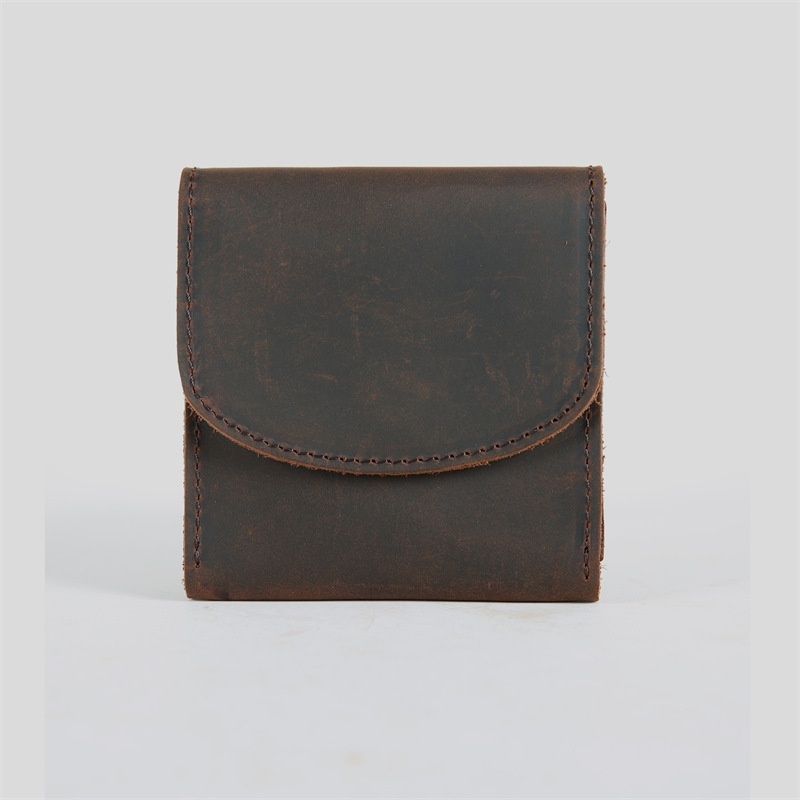 Retro Simple Cowhide Coin Change Mini Wallet - Image 7
