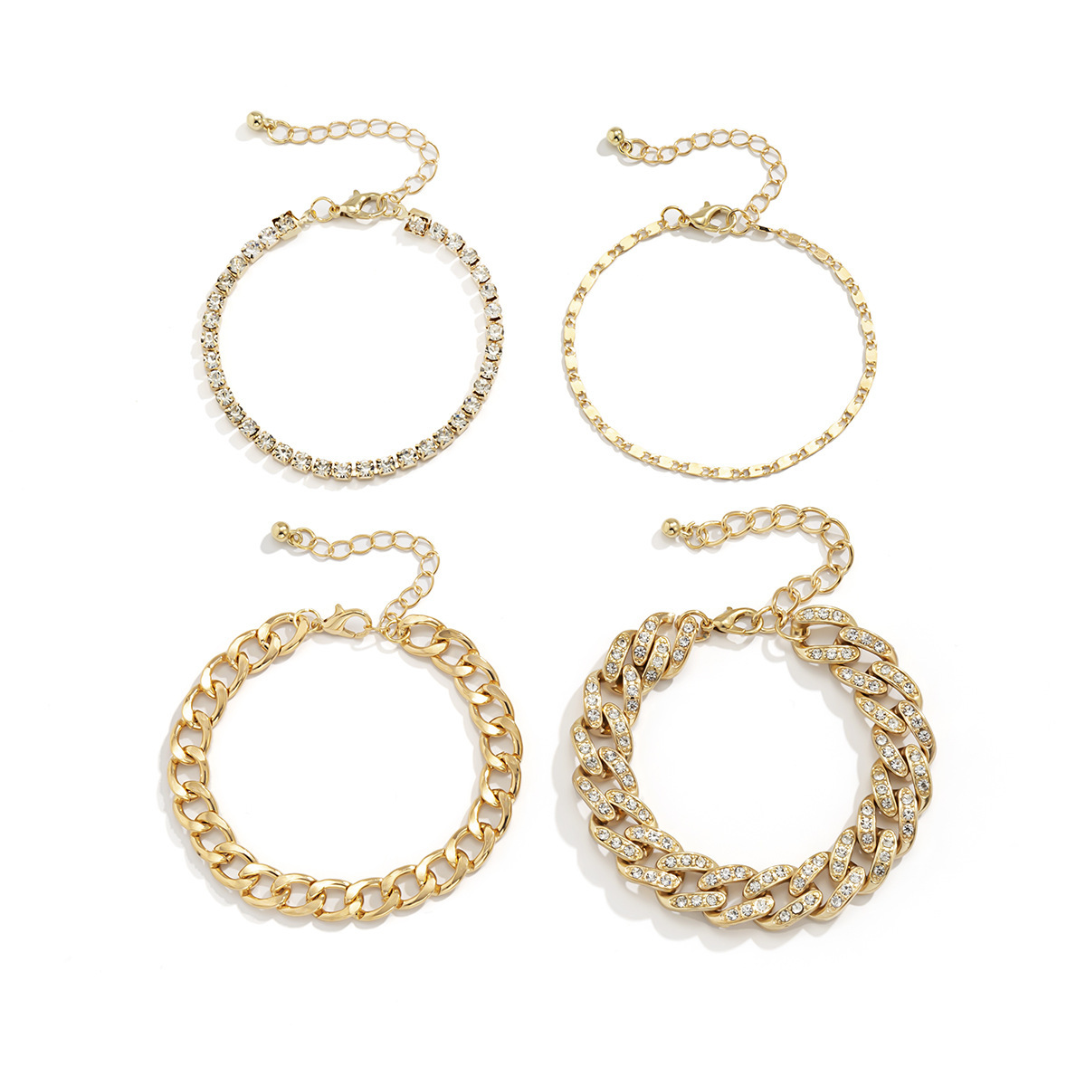 Retro Easy Matching Snake Bones Chain Bracelet Women's Simple Rhinestone Bracelet - Image 5