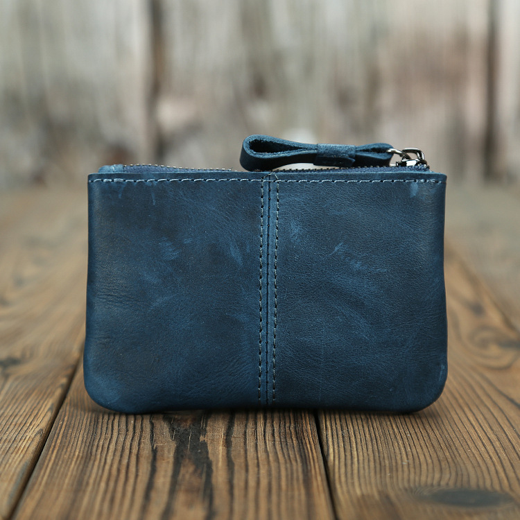 Men's Retro Crazy Horse Leather Coin Purse - Image 10