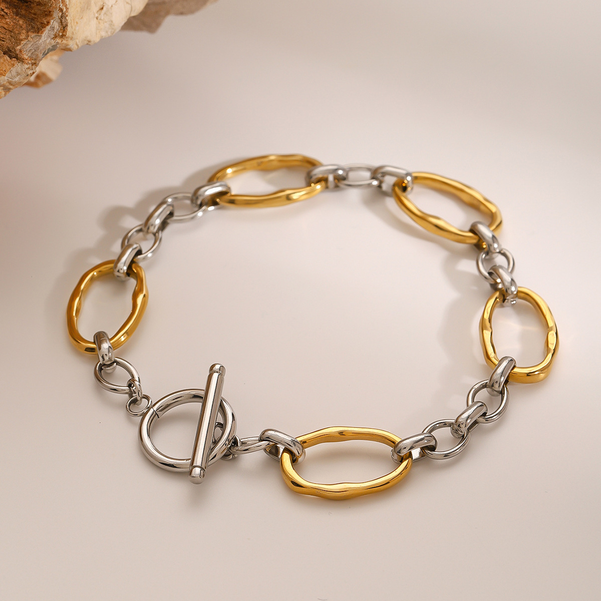 European And American Stainless Steel Color Matching Bracelet High Sense Ins Style - Image 3