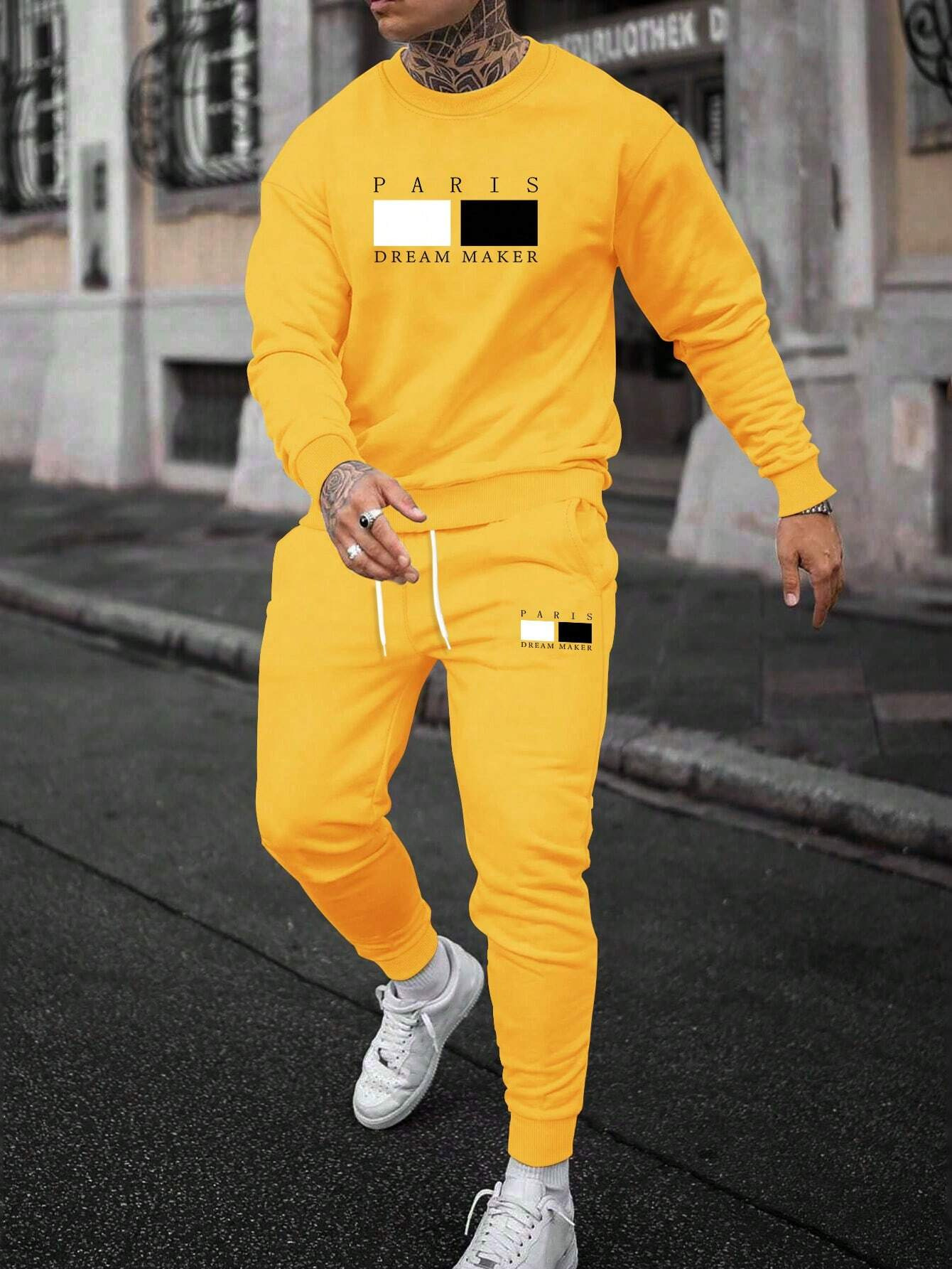 Round Neck Sweater Casual Sports Suit European Size Men's Clothing - Image 5