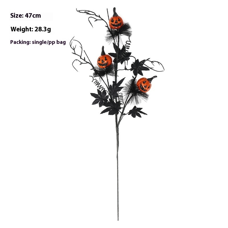 Halloween Decorations Black Horror Pumpkin Twig Cutting Bouquet - Image 4