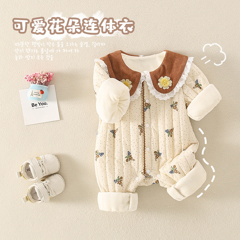 Winter Little Floral Baby Jumpsuits - Image 3