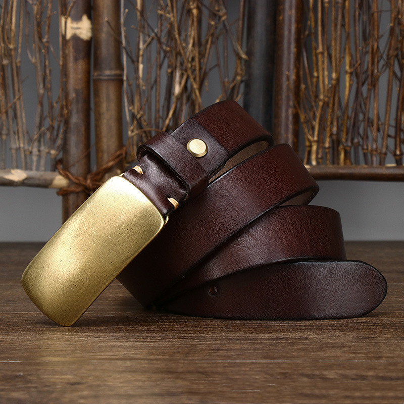 3.3CM Wide And Thick Leather Belt For Men - Image 2