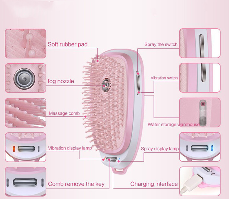 Electric Head Massage Comb Steam Anti-static Hair Care Lithium Battery - Image 3